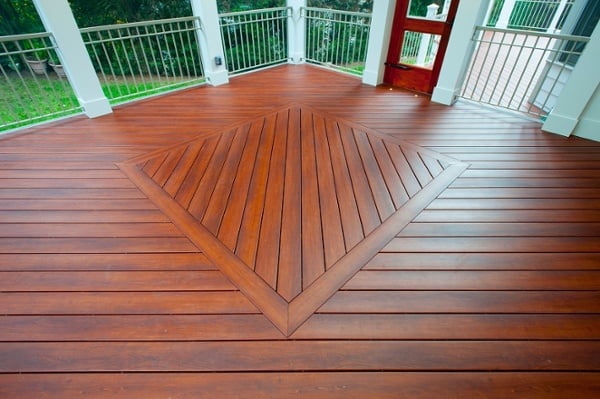 Brazilia Zuri decking inlay Bethesda creened porch interior