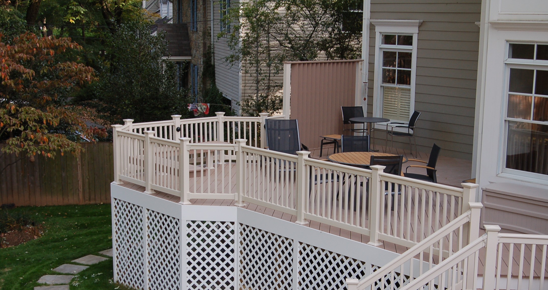 PVC AZEK brownstone deck Bethesda, Maryland side profile