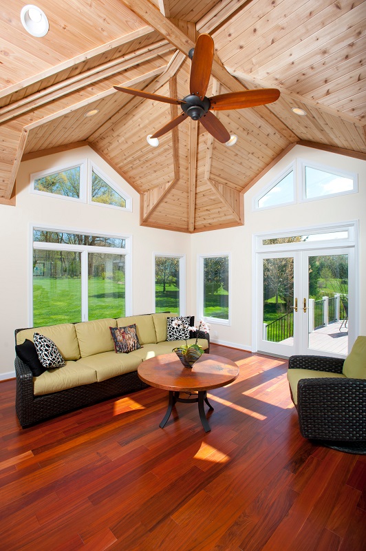 Brazilian rosewood hardwood sun room addition Damascus MD