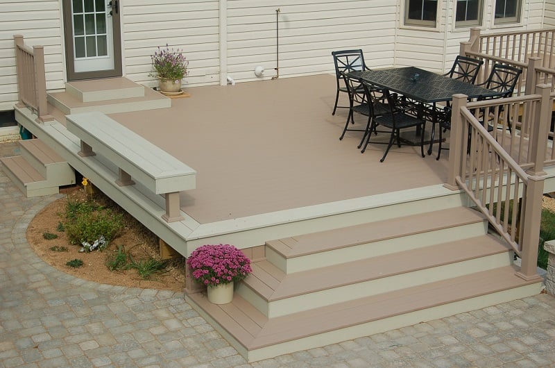 brownstone Azek deck in Gaithersburg, MD