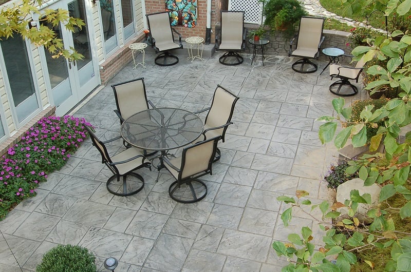 Dominican slate patio in Silver Spring, MD