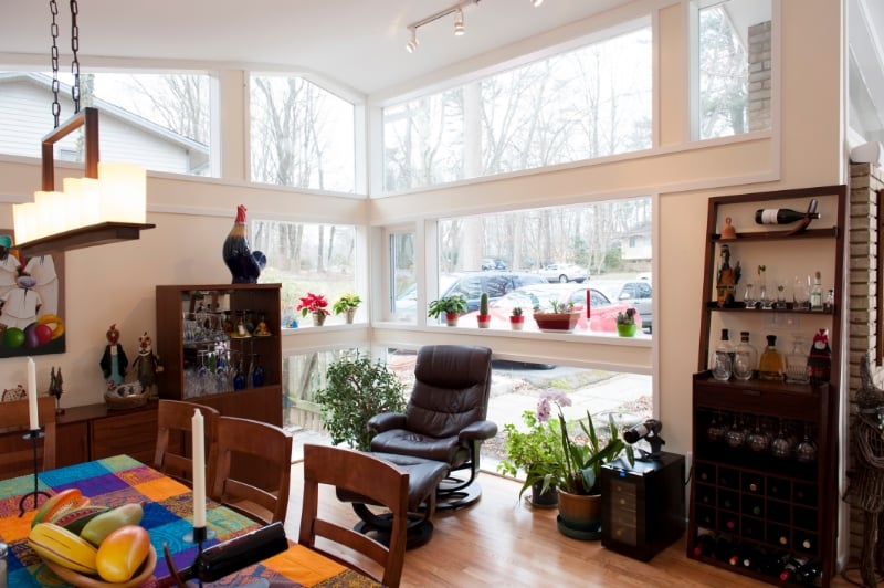 interior of historic sunroom remodel in carderock springs, maryland