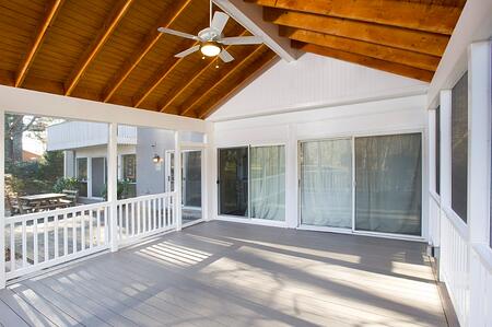 screened porch Potomac, Maryland with AZEK and SCREENEZE interior photo