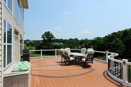 AZEK decking in Howard County, MD custom Azek curved deck piano deck
