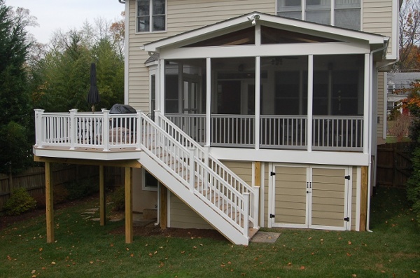 elevated deck and screened room in bethesda