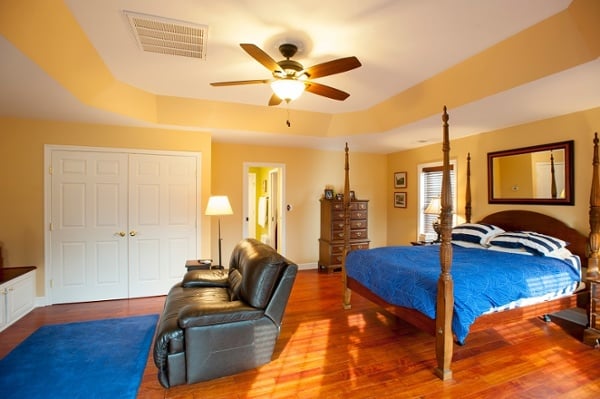 designer master bedroom addition tray ceiling Brazilian hardwood Fairfax VA