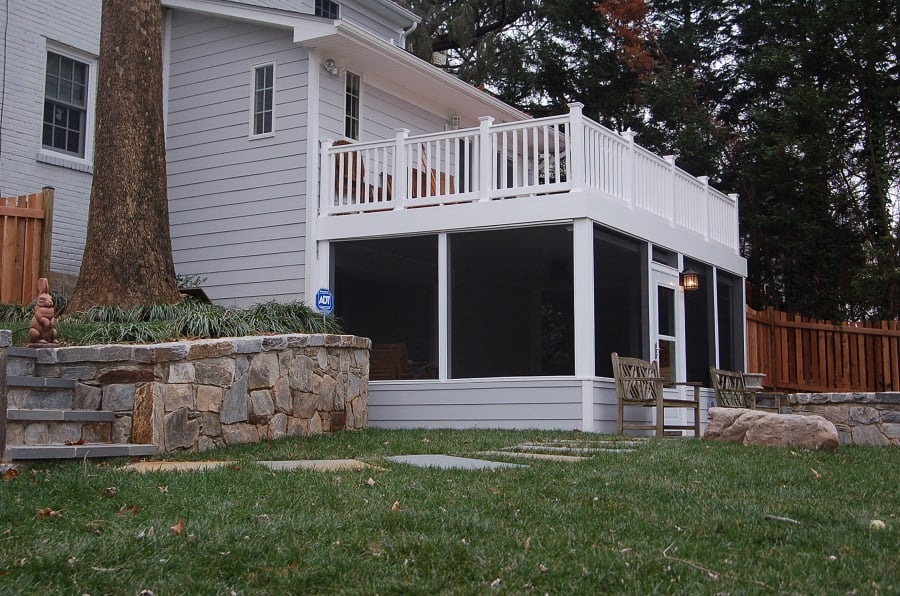 screen porch and patio in Chevy Chase, MD