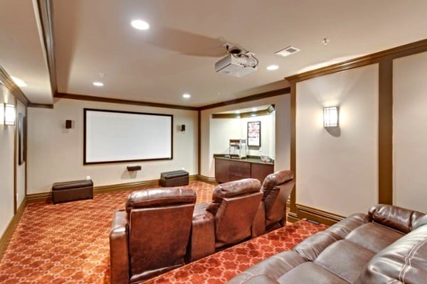 home theater Bethesda, Maryland leather recliners