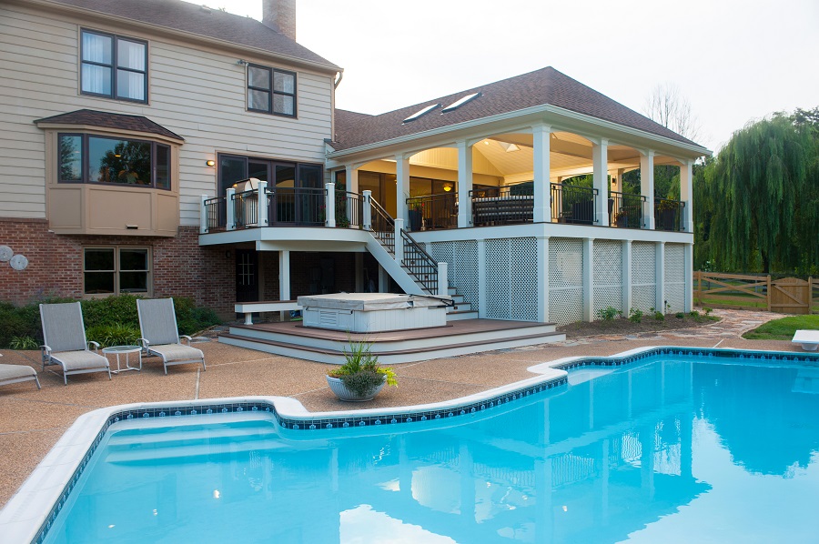 screened in porch AZEK pool deck Vienna, Virginia