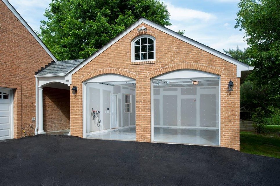 detached brick garage addition in bethesda, maryland