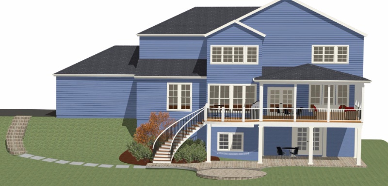 design builders screened porch rendering for fulton, maryland