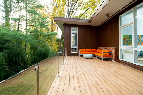 Chevy Chase glass railings porch 