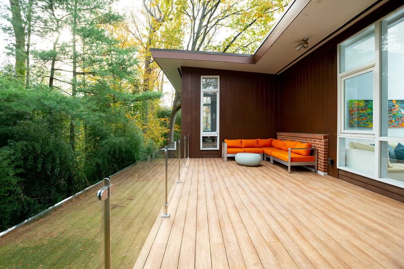 Chevy Chase glass railings porch
