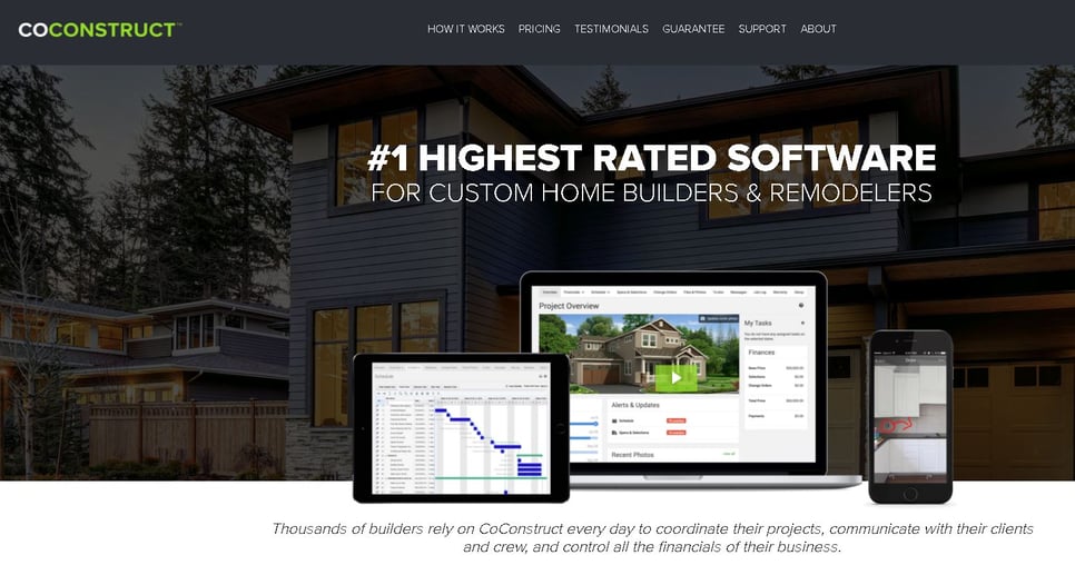 coconstruct website home page screengrab