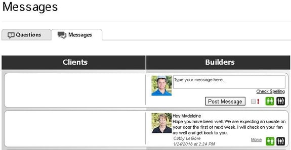 design builders message board on coconstruct example