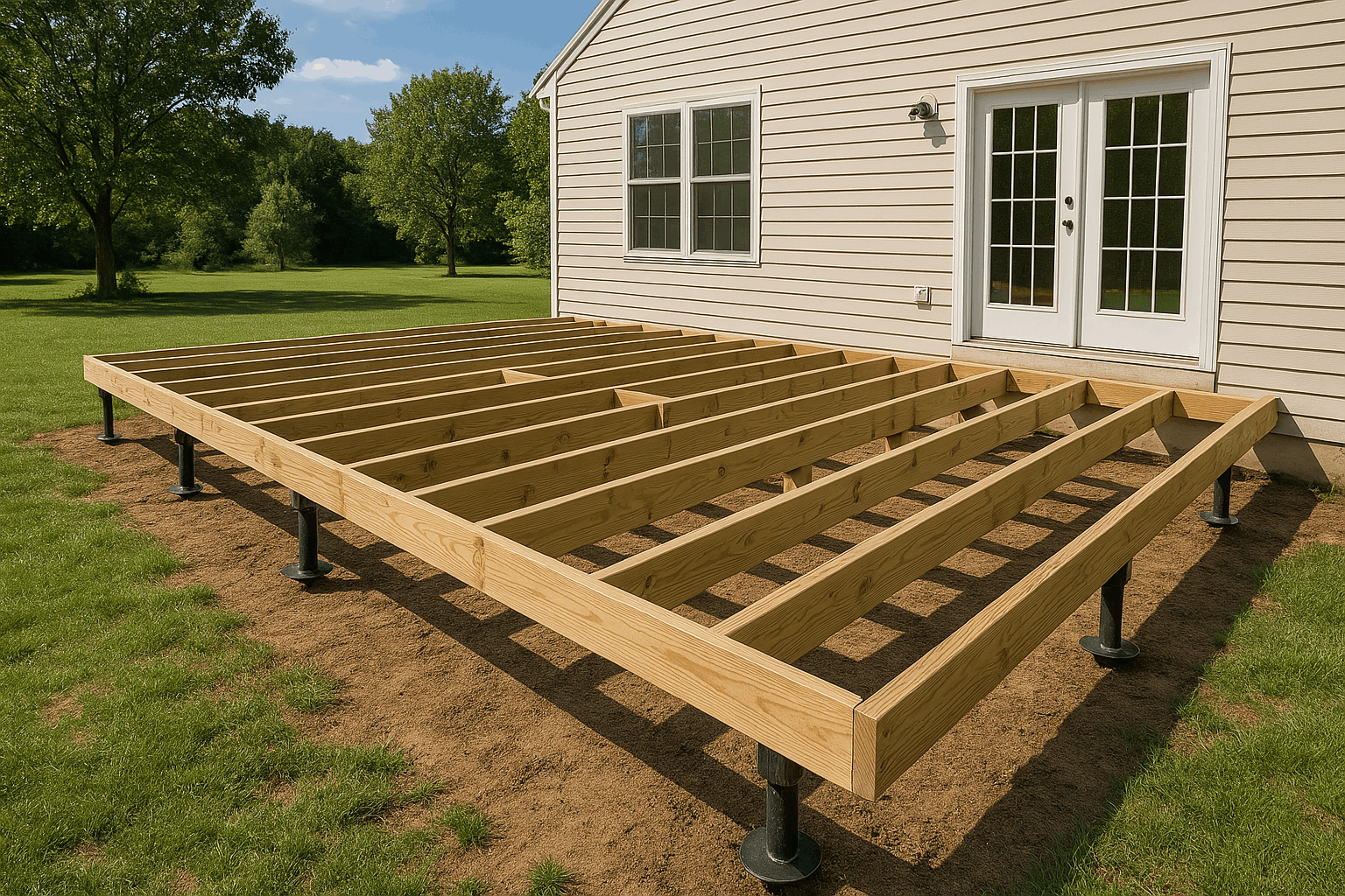 helical piers and deck