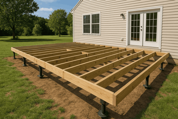 helical piers and deck