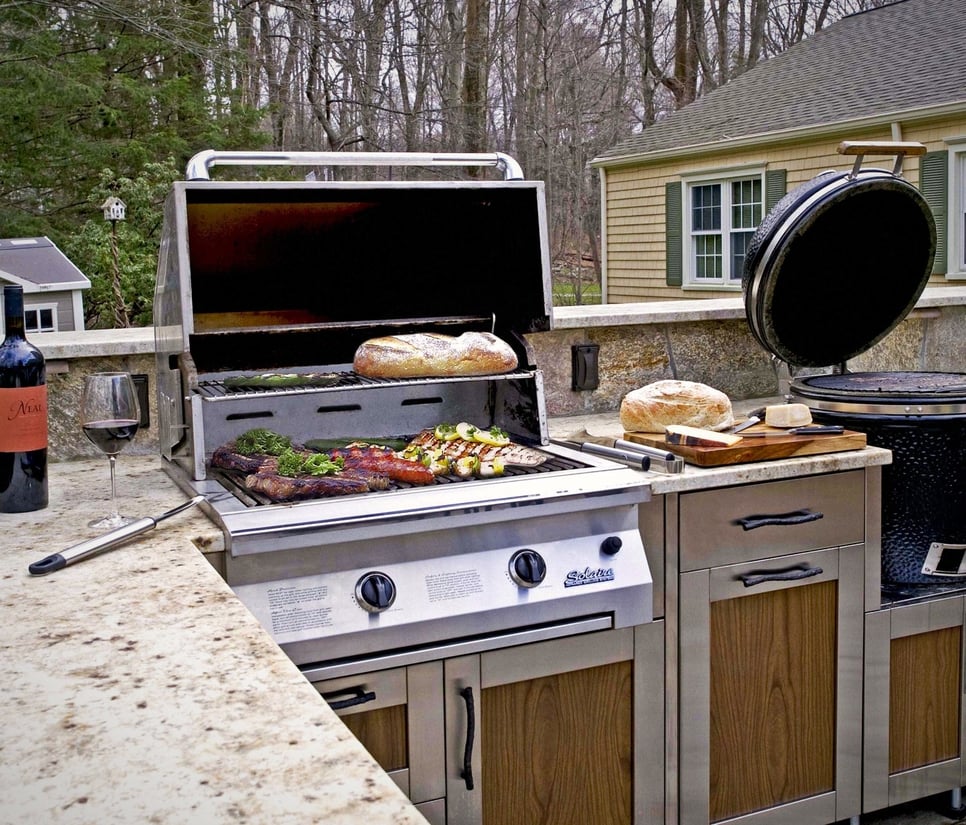 Danver outdoor kitchen grill in-use