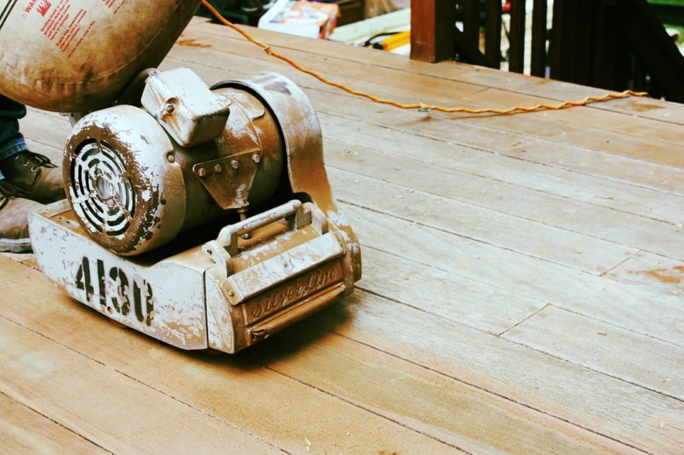 deck sanding in action in bethesda, maryland