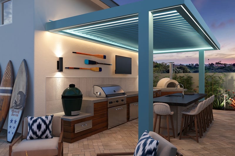 Outdoor elements Blue pergola