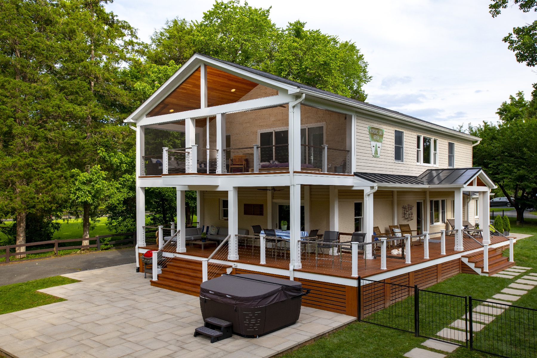 double-deck screened porch and deck addition in virginia