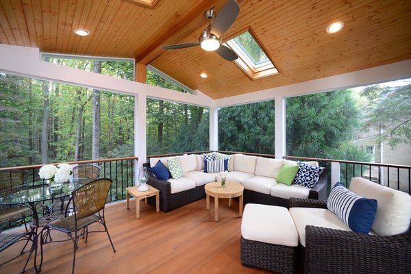 hardwood screened-in porch design in Maryland