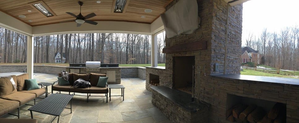 Infratech outdoor heaters in a Virginia screened patio