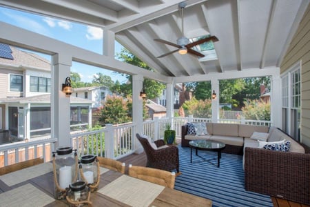 screen porch Potomac, Maryland Ipe interior