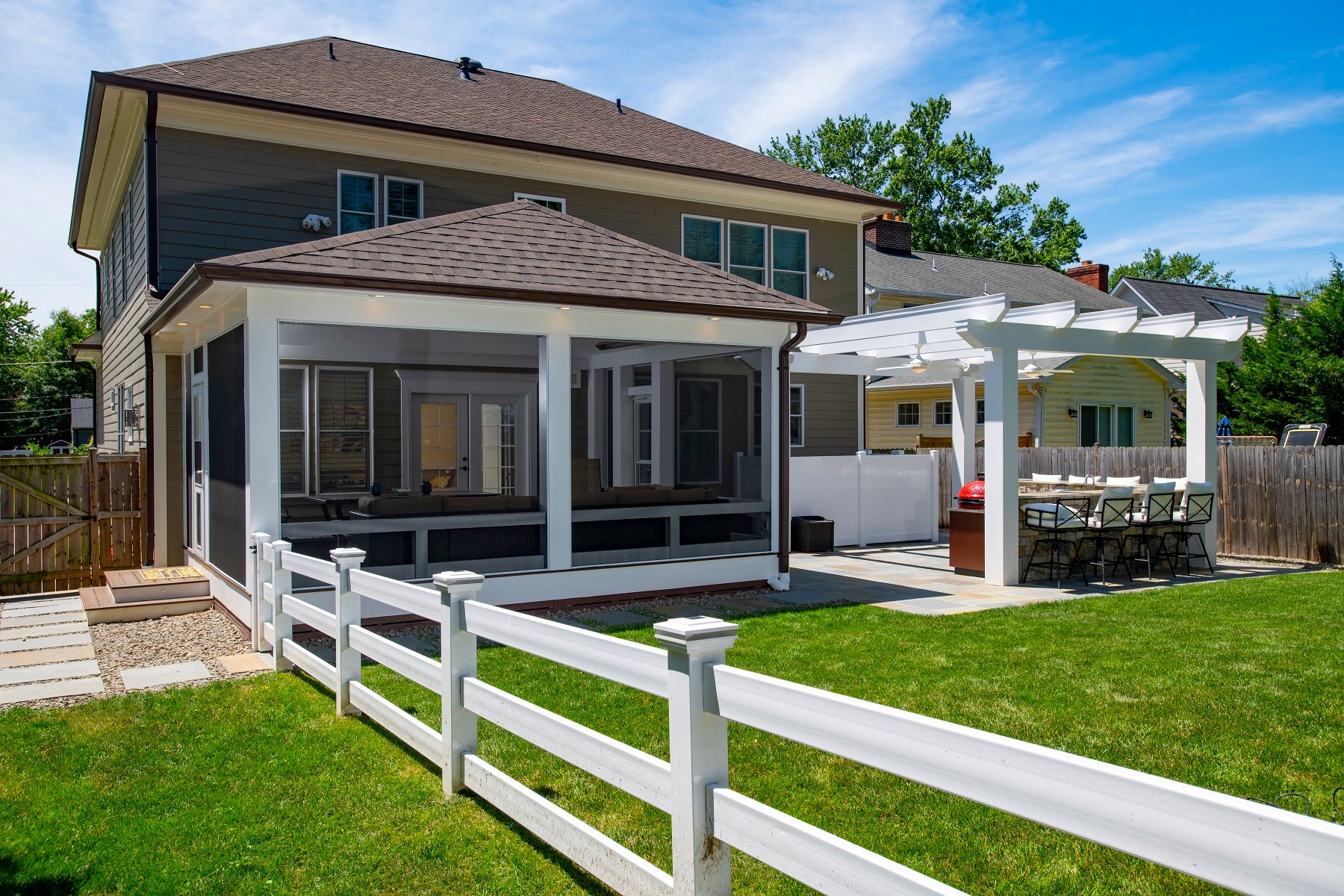 custom backyard dog run for a pet-friendly outdoor living space in Bethesda, Maryland