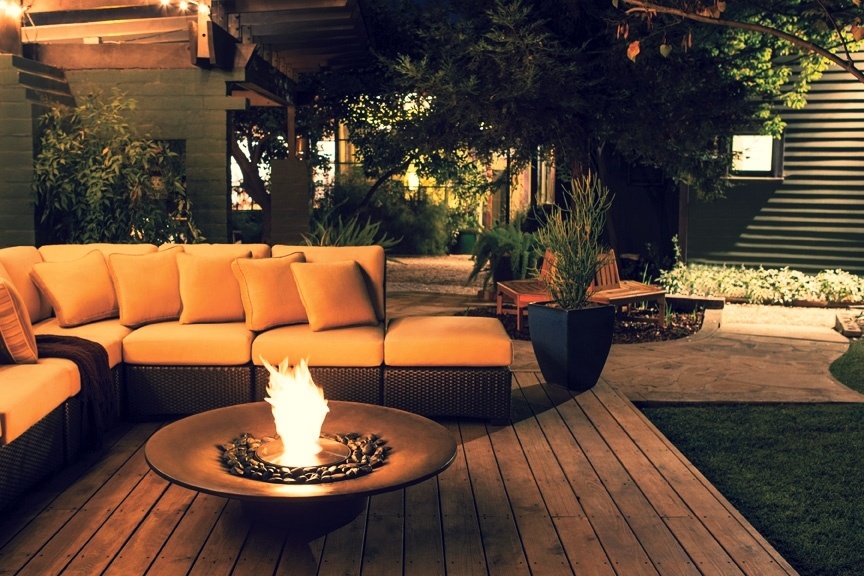 EcoSmart backyard fire pit installation