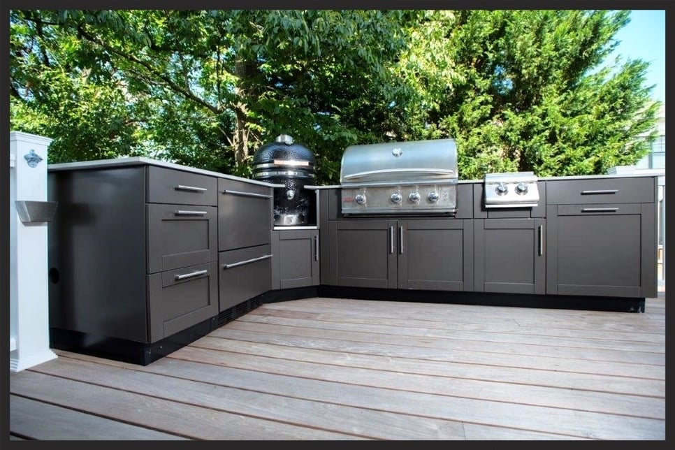 Danver stainless outdoor kitchen design with grill in maryland