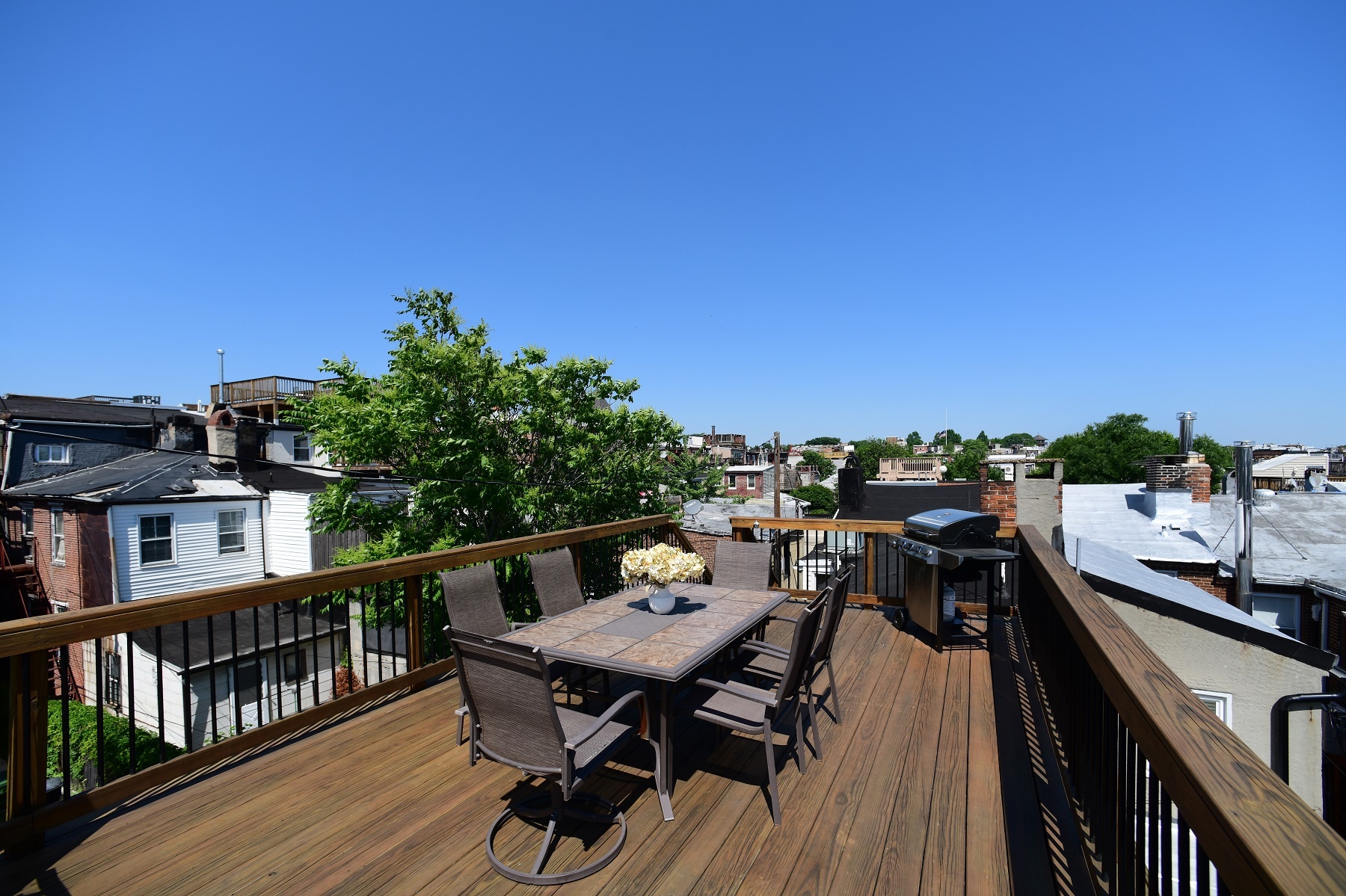 hardwood rooftop deck design in baltimore, maryland