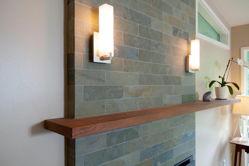 floating shelves with lighting in Bethesda, MD