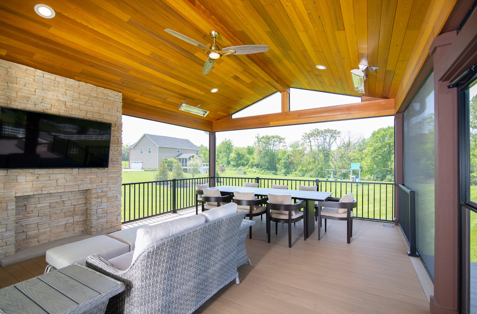 Urbana porch outdoor kitchen screened porch