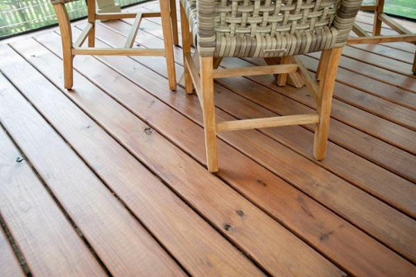 hardwood decking for a screened porch