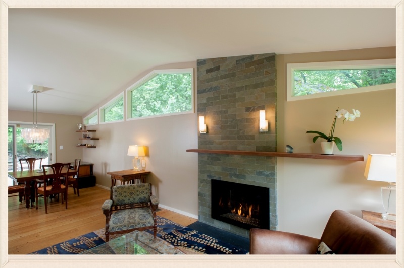 interior remodel with new windows and underlit shelves, Carderock Springs